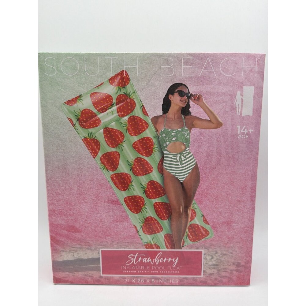 Strawberry Inflatable Pool Float 71" X 26" X 5" Premium Quality Tropical Summer